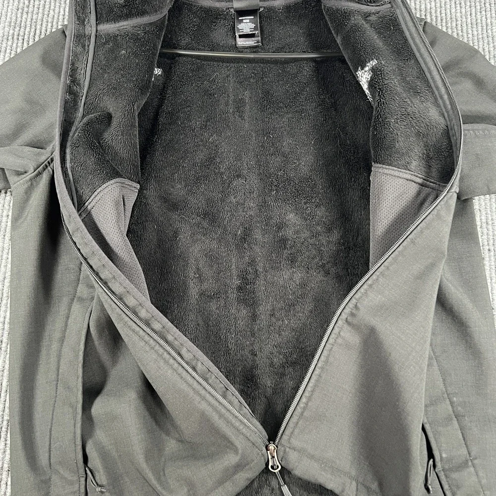 North Face Jacket Mens Medium Black Full Zip Polyester Soft Fleece Lined Outdoor